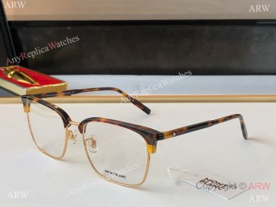 Mont blanc Eyeglasses MB0199OA Brown Gold Frame Clear Lens